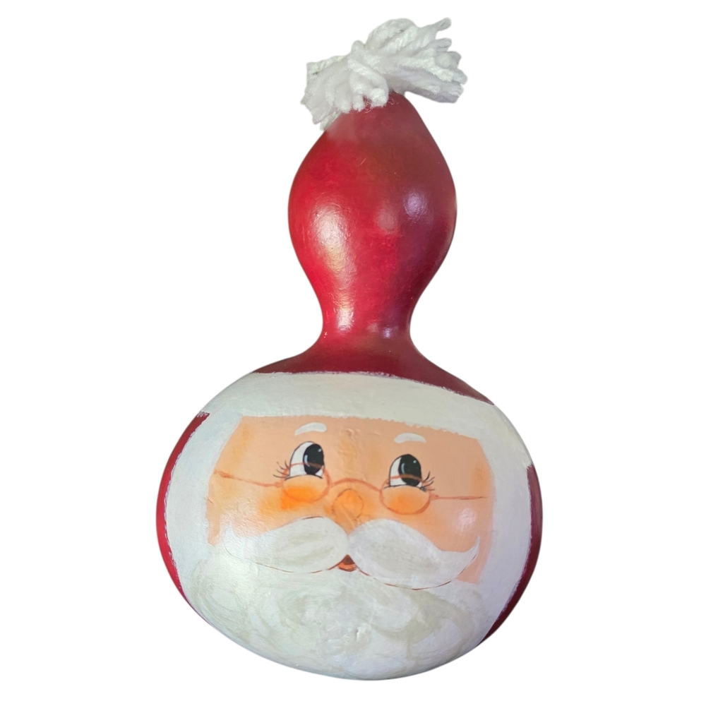 Vintage Hand-Painted Santa Claus Gourd